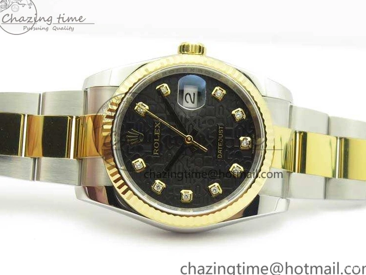Oyster Fluted V2 Datejust 116234 Bracelet On 1:1 Best DJF 36mm Edition Black YG SS SA3135 Dial Com 0101